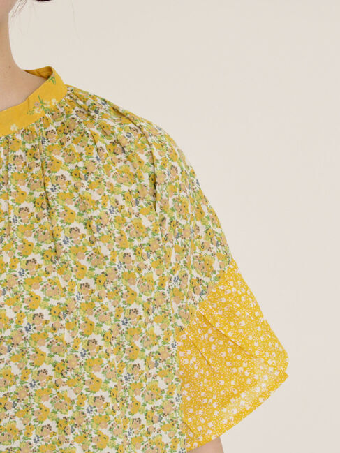 Samansa Mos2「インド柄アソート袖フリルブラウス」|シャツ・ブラウス|