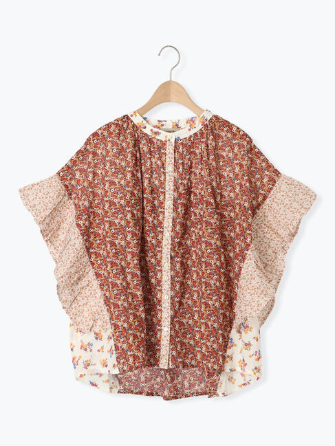 Samansa Mos2「インド柄アソート袖フリルブラウス」|シャツ・ブラウス|