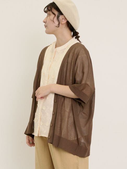 Samansa Mos2「【マシンウォッシャブル】ドルマンスリーブVネックカーディガン」|カーディガン|