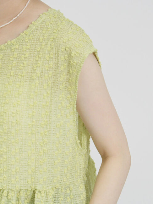 Samansa Mos2 blue「前後2wayジャカードペプラムノースリーブブラウス」|シャツ・ブラウス|