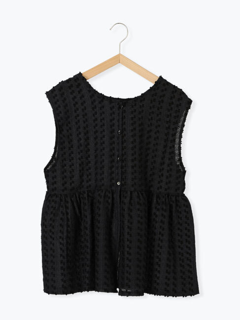 Samansa Mos2 blue「前後2wayジャカードペプラムノースリーブブラウス」|シャツ・ブラウス|