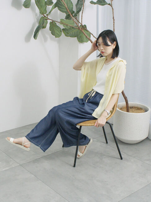 Samansa Mos2 blue「【接触冷感】ポンチョブラウス」|シャツ・ブラウス|