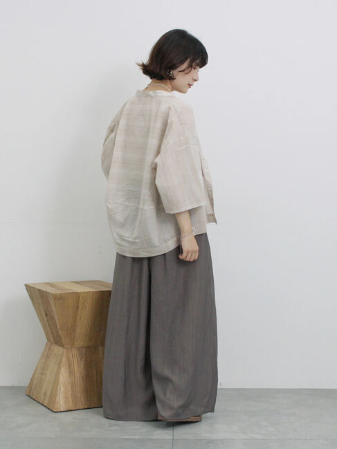 Samansa Mos2 blue「楊柳ガウチョパンツ」|その他|