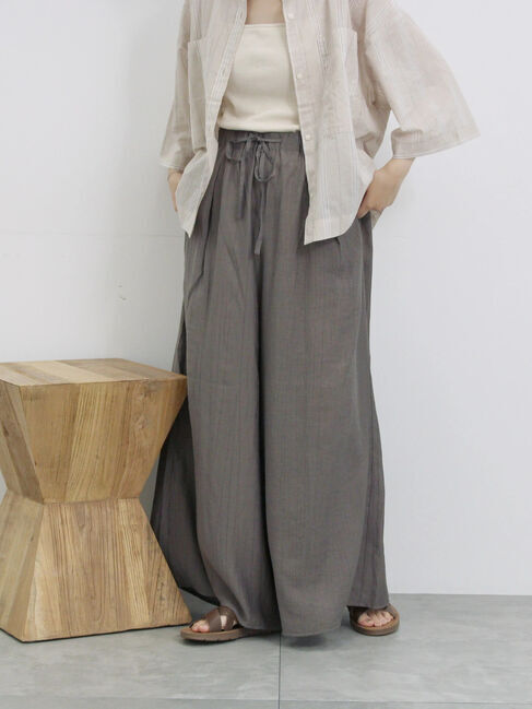 Samansa Mos2 blue「楊柳ガウチョパンツ」|その他|