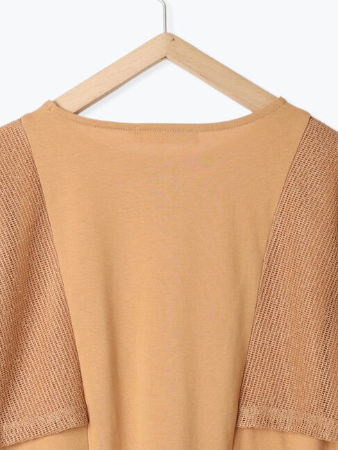 Samansa Mos2 blue「◎【接触冷感】メッシュ切替プルオーバー」|Tシャツ・カットソー|