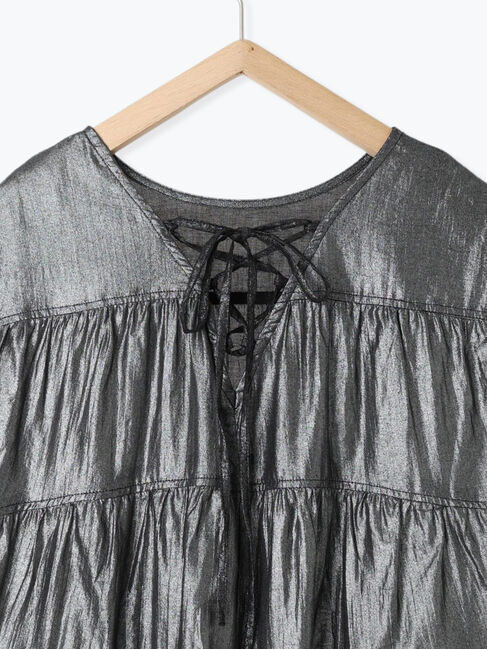 Samansa Mos2 blue「◎ティアードブラウス」|シャツ・ブラウス|