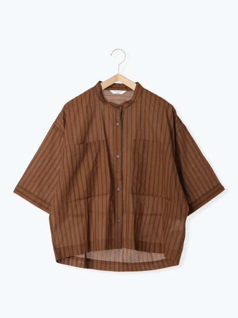 Samansa Mos2 blue「◎シアーストライプシャツ」|シャツ・ブラウス|