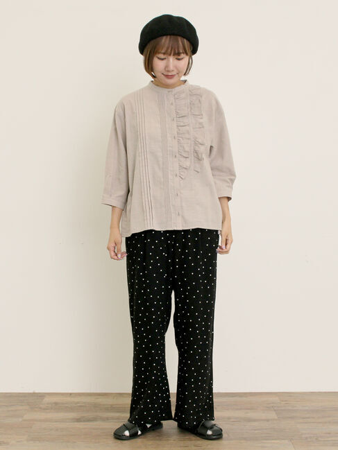 Samansa Mos2「【M/Lサイズ】レーヨン麻ゆるストレートパンツ」|その他|