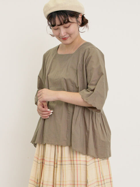 Samansa Mos2「◎裾スカラップブラウス」|シャツ・ブラウス|