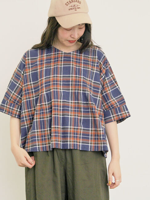 Samansa Mos2「◎チェック柄前後2WAYブラウス」|シャツ・ブラウス|
