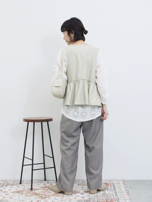 Samansa Mos2 blue「タックイージーパンツ」|その他|