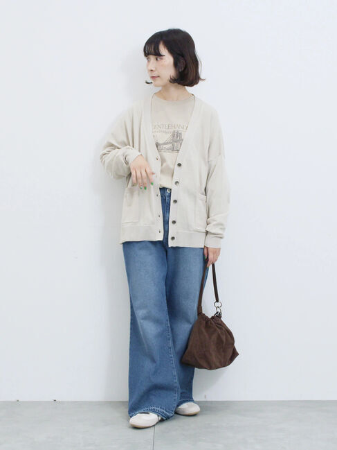 Samansa Mos2 blue「マルチスタイルVネックカーディガン」|カーディガン|