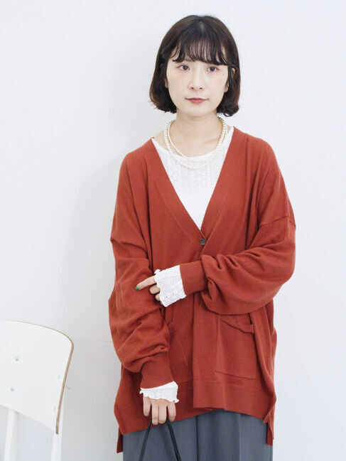 Samansa Mos2 blue「マルチスタイルVネックカーディガン」|カーディガン|