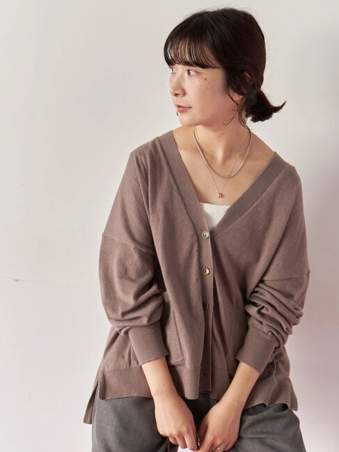 Samansa Mos2 blue「マルチスタイルVネックカーディガン」|カーディガン|