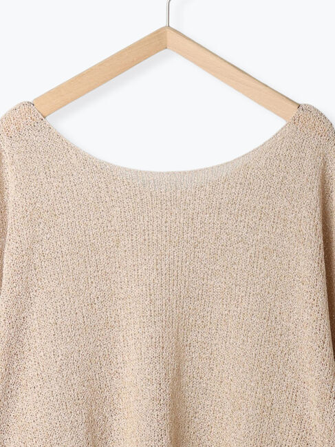 Samansa Mos2 blue「◎7分袖シアーニット」|ニット・セーター|