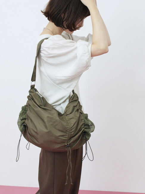 Samansa Mos2 blue「ナイロンシャーリングバッグ」|その他|