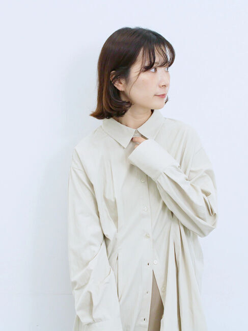 Samansa Mos2 blue「◎マットサテンタックシャツ」|シャツ・ブラウス|