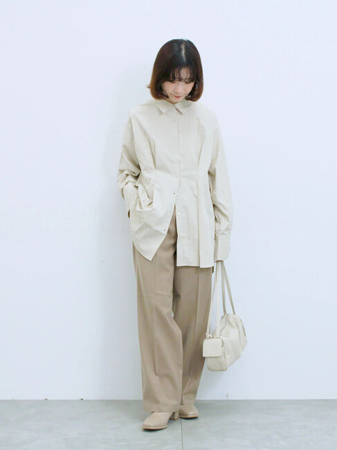 Samansa Mos2 blue「◎マットサテンタックシャツ」|シャツ・ブラウス|