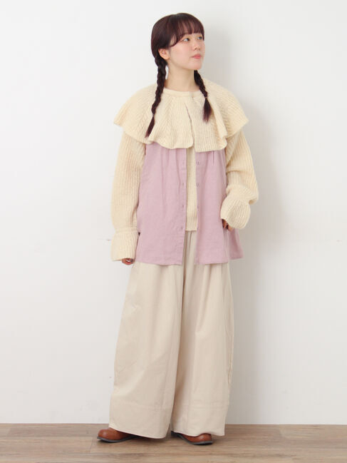 Samansa Mos2「フリルカラーニット」|ニット・セーター|