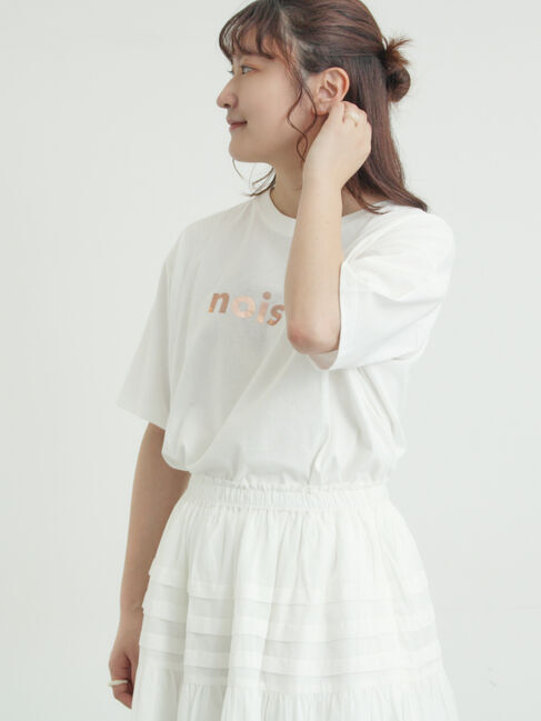 Samansa Mos2「【接触冷感】箔プリントTシャツ」|Tシャツ・カットソー|