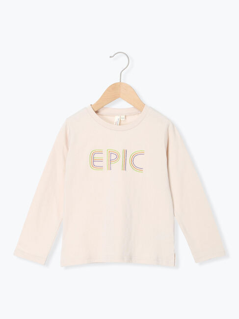 Samansa Mos2 Lagom「ステッチロゴロンT」|Tシャツ・カットソー|ベージュ