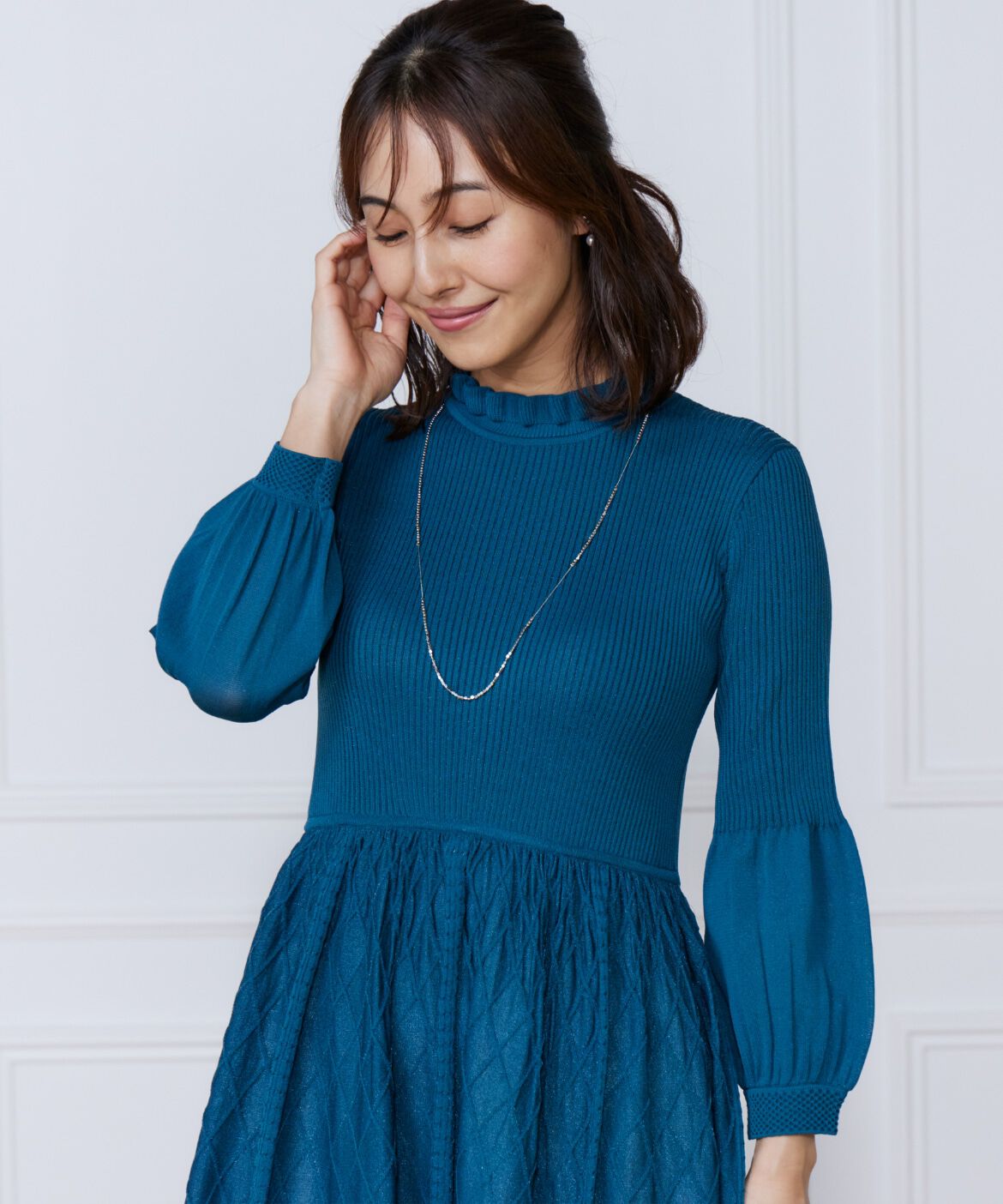 ef-de Black「カットビーズロングネックレス」|ネックレス|