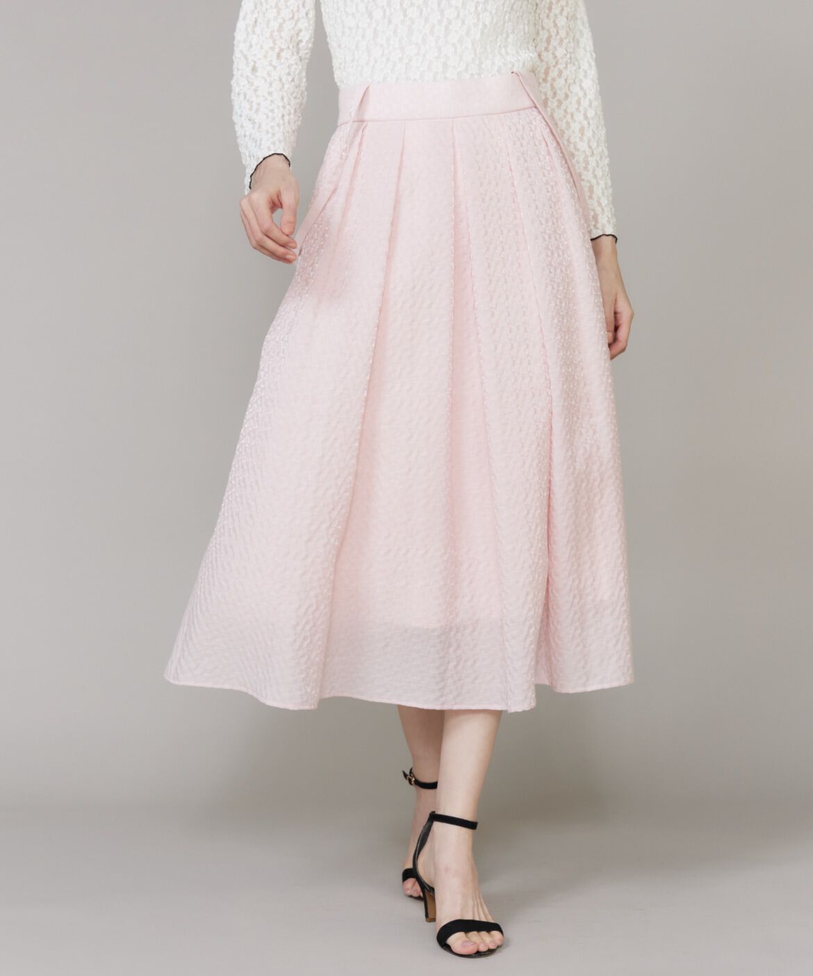 Maglie le cassetto「サスペンダー付きジャガードスカート」|フレア|