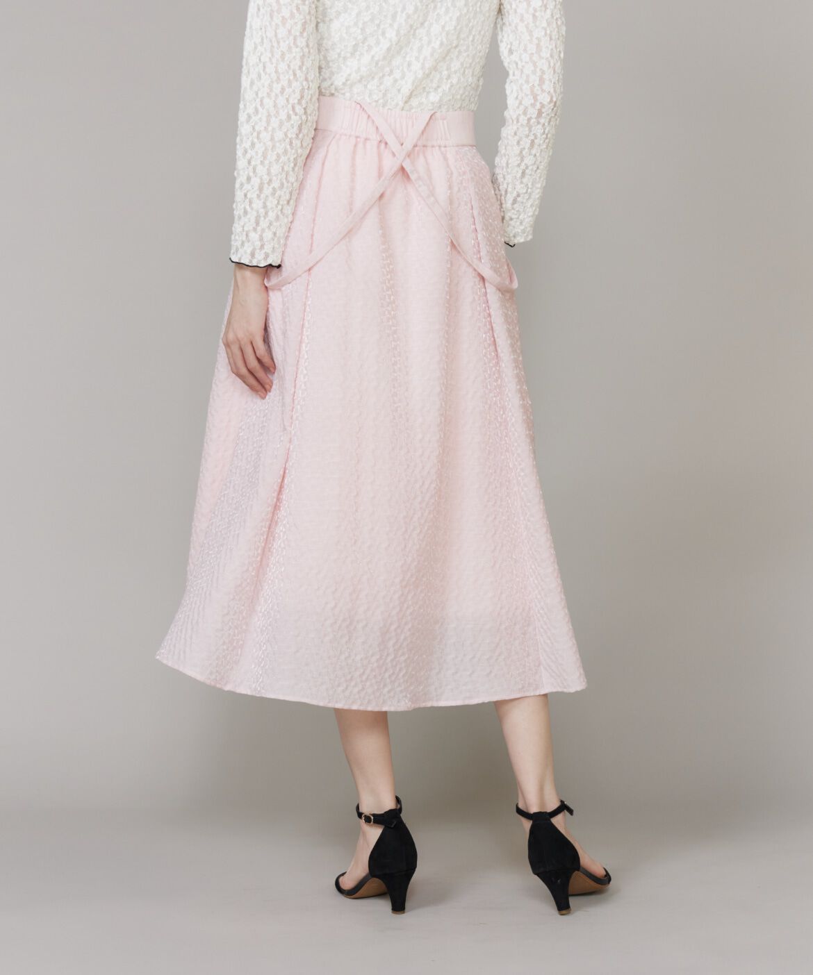 Maglie le cassetto「サスペンダー付きジャガードスカート」|フレア|