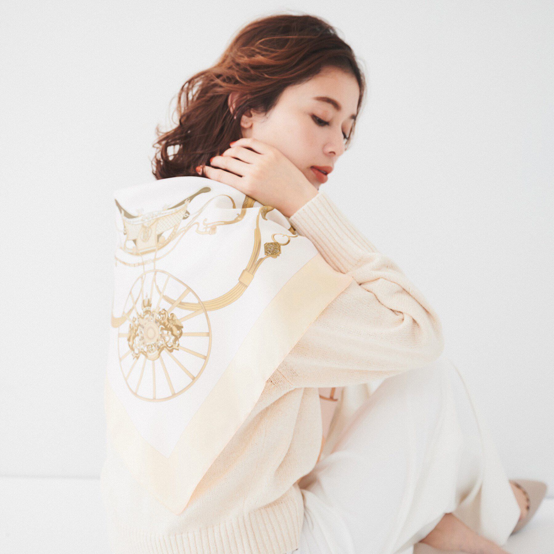 UNTITLED「【手洗い／88cm正方形】バイカラーハーネススカーフ」|バンダナ・スカーフ|