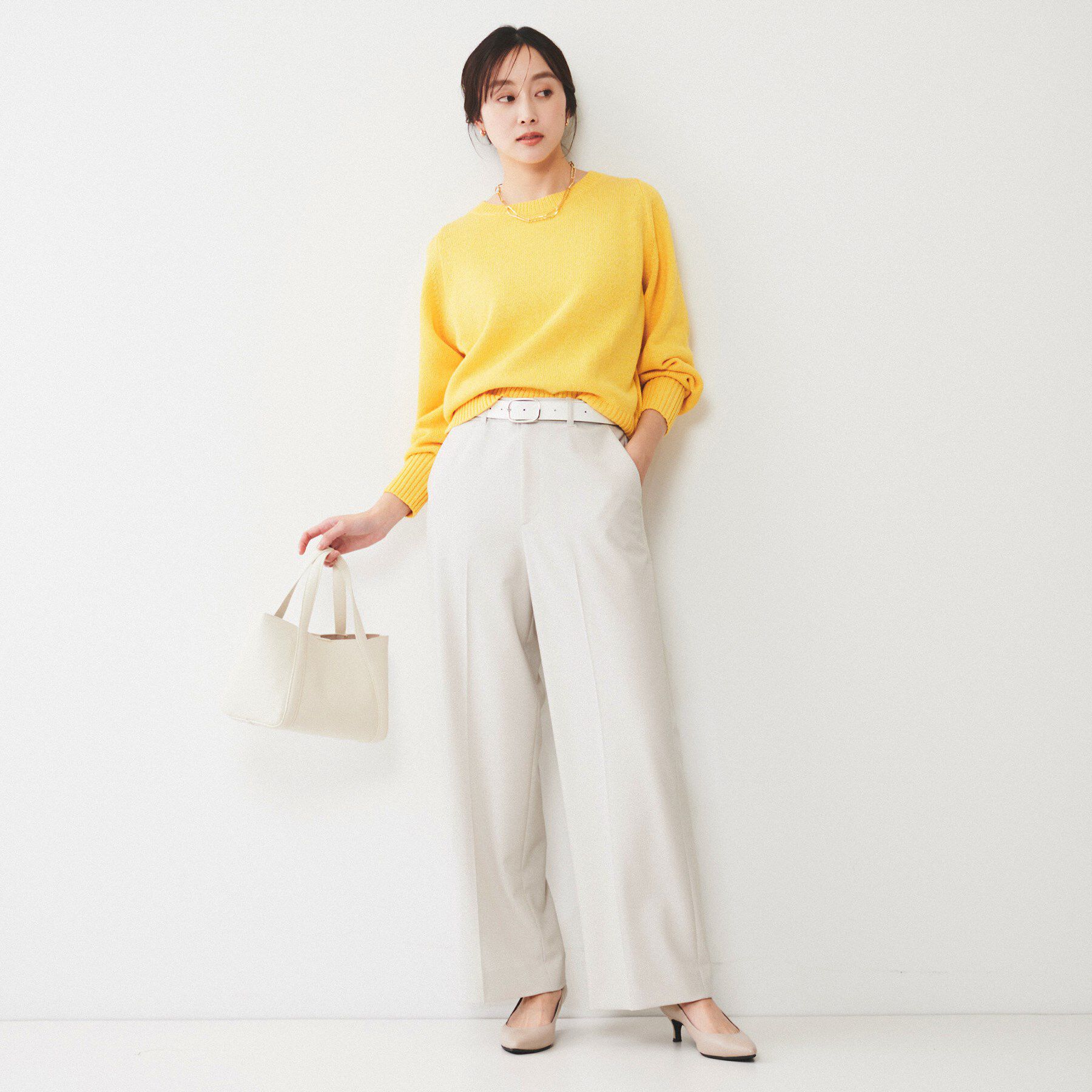 UNTITLED「【後ろウエストゴム/きれいめ】ストレッチ ワイドパンツ」|その他|