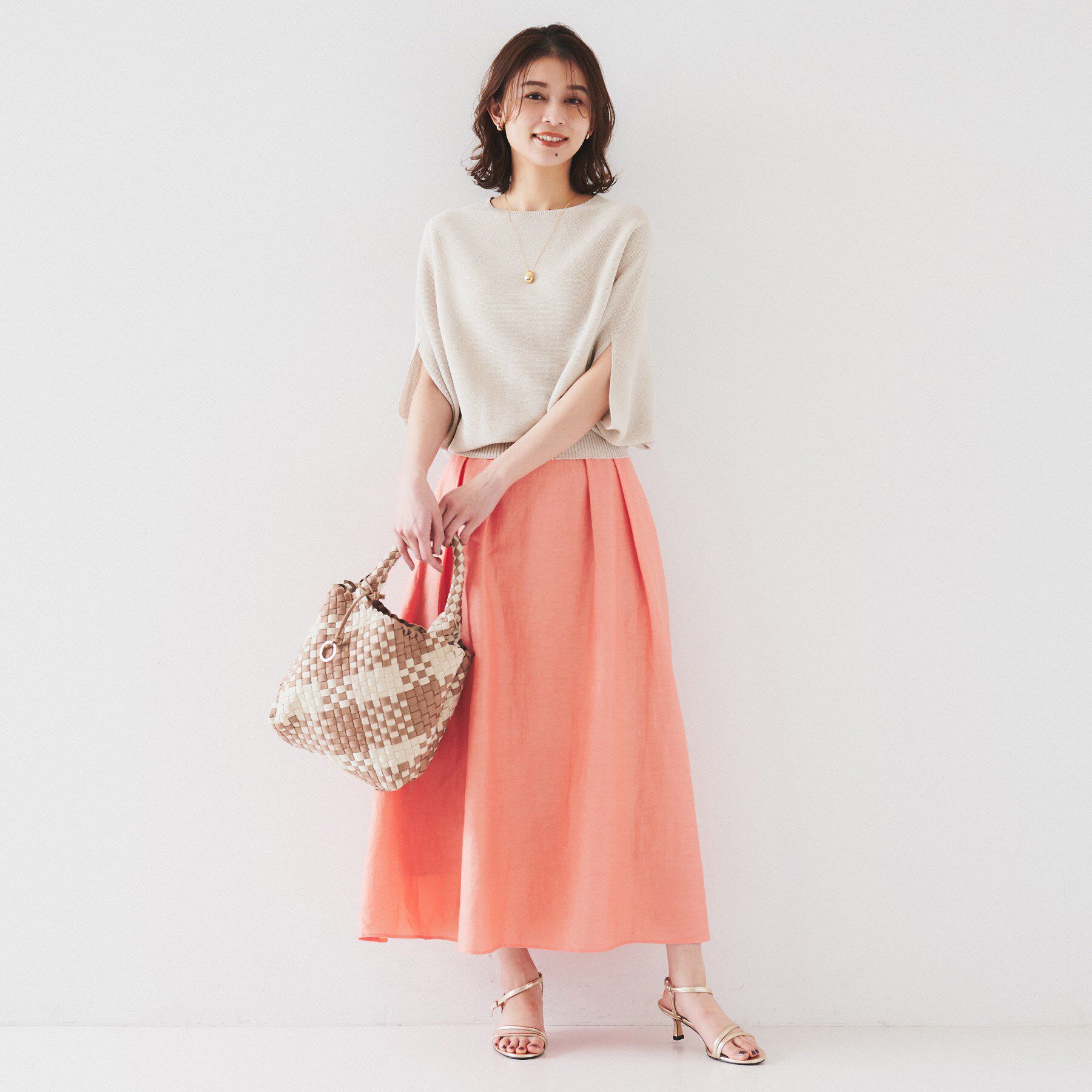 UNTITLED「【体型カバー/清涼感】ドルマンスリーブ プルオーバーニット」|ニット・セーター|