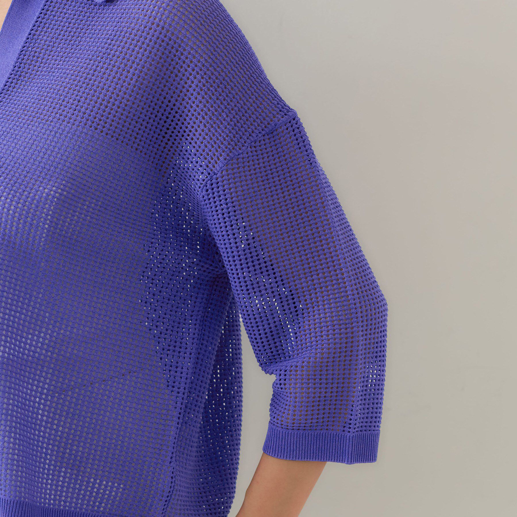 UNTITLED「【七分袖/春夏素材】メッシュ衿付きニット」|ニット・セーター|