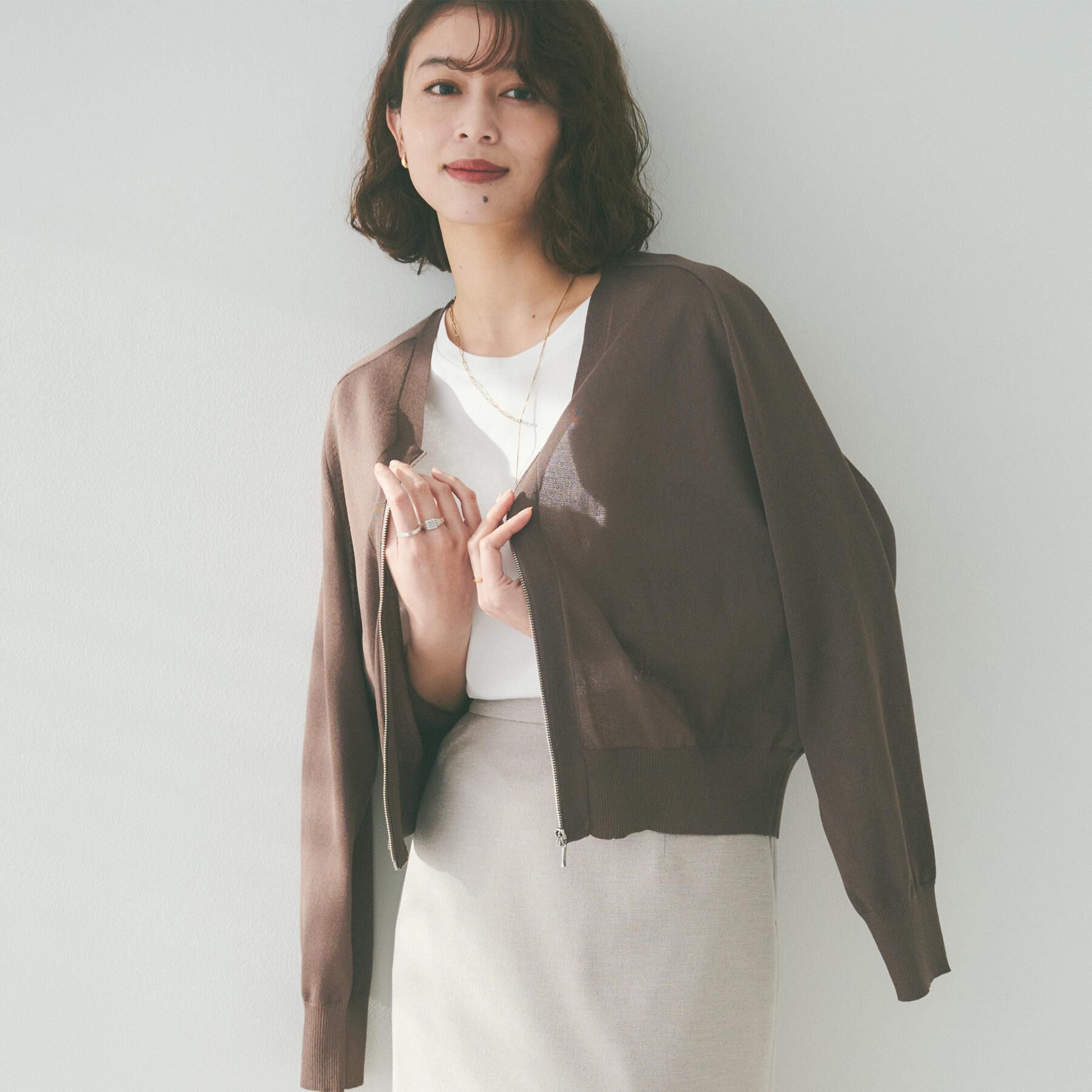 UNTITLED「【体型カバー/日除け】シアーニットカーディガン」|カーディガン|