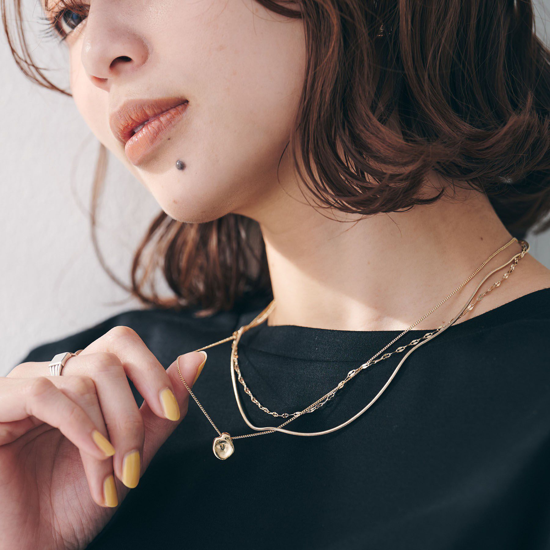 UNTITLED「【ステンレス】レイヤードチェーンネックレス」|ネックレス|