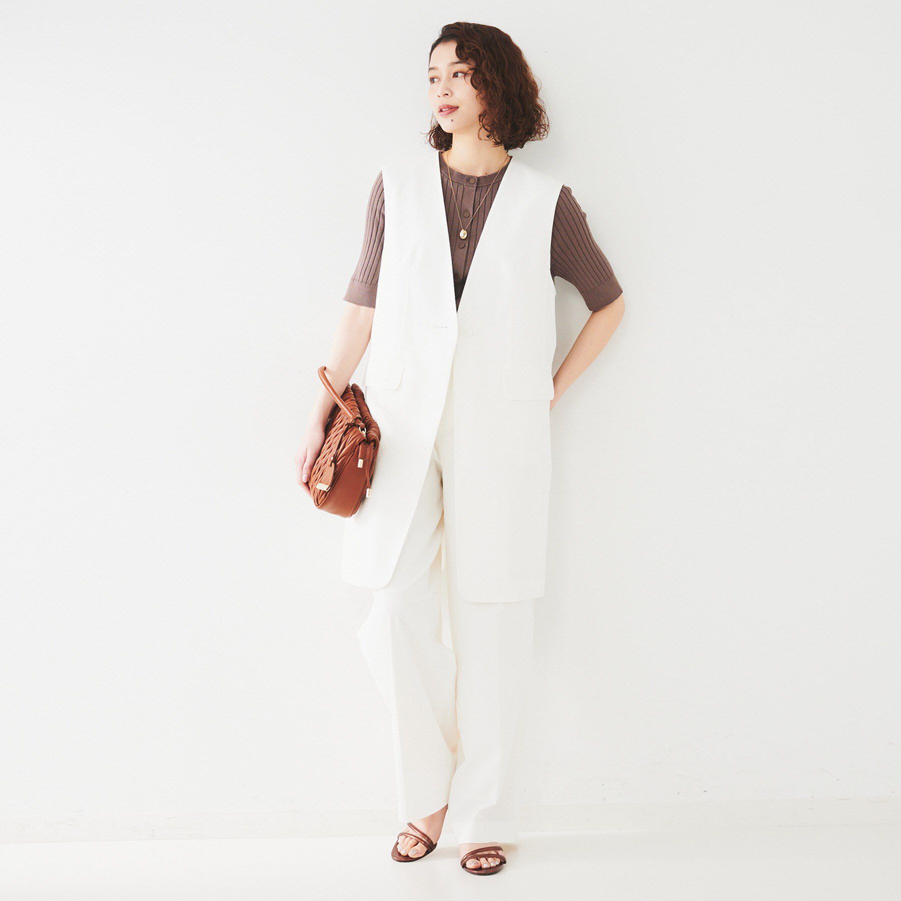 UNTITLED「【セットアップ可能／オンオフ】ラミー混カラーレスジレ」|ベスト・ジレ|