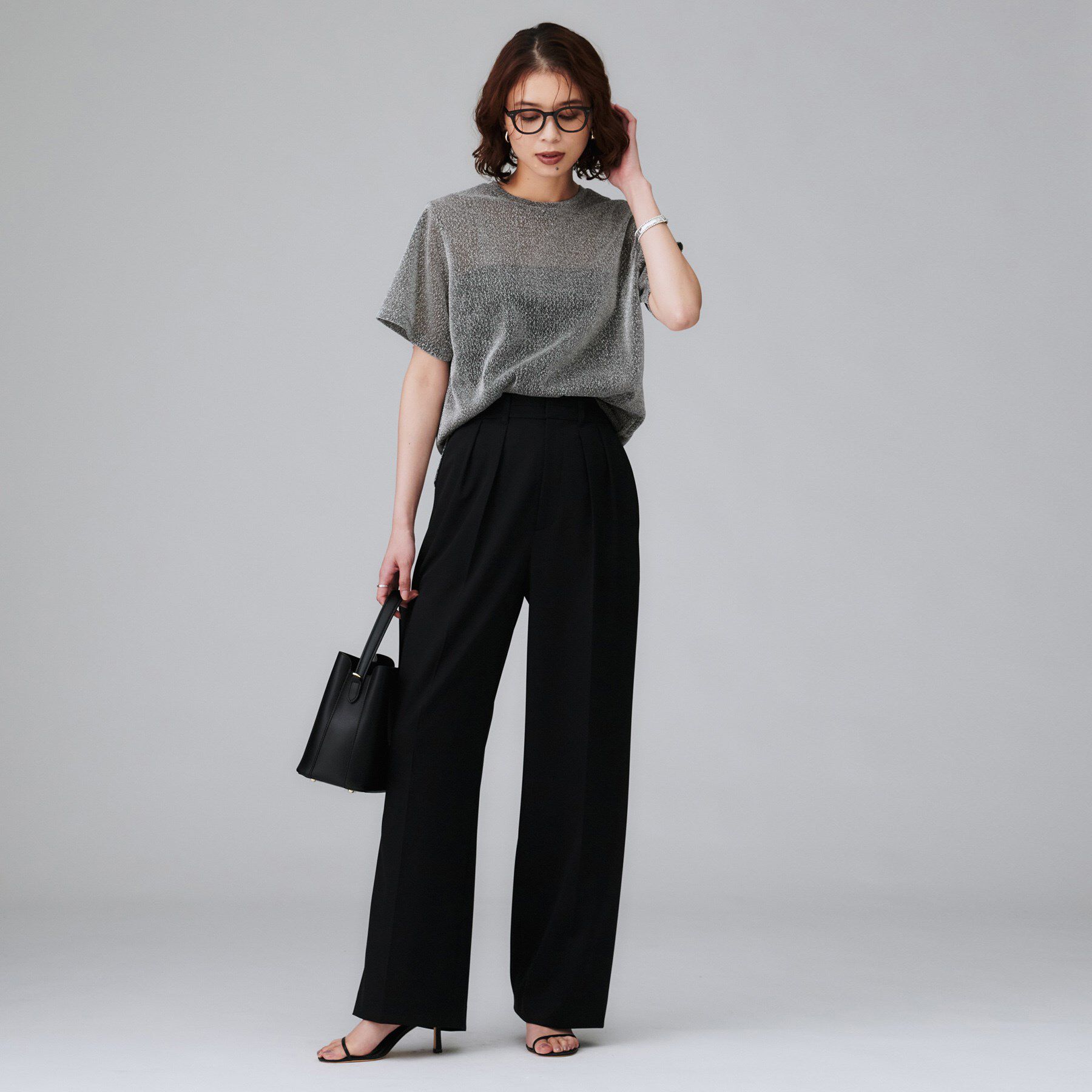 UNTITLED「【洗える】ラメシアーTシャツ」|Tシャツ・カットソー|