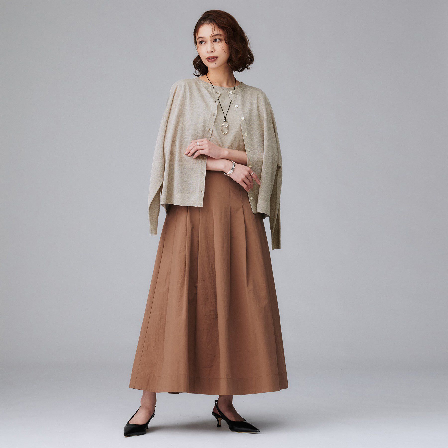 UNTITLED「【前後2WAY/アンサンブル可/ゆったり】シアーカーディガン」|カーディガン|