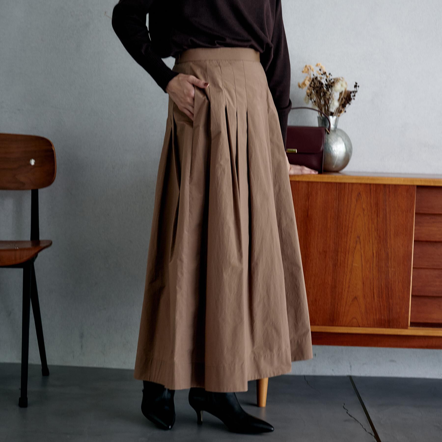 UNTITLED「【後ろウエストゴム/セットアップ可】ファブリカタックスカート」|スカート|