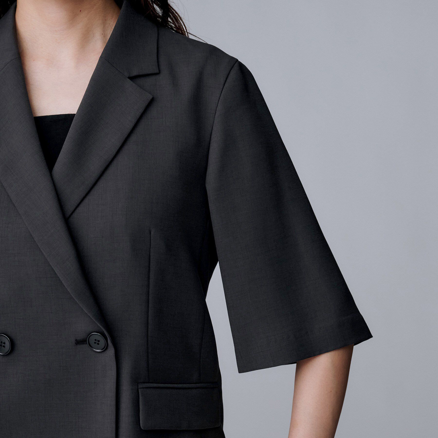 UNTITLED「【UVカット/接触冷感/洗える/テーラード】ライトウェイト ハーフスリーブジャケット」|テーラードジャケット|