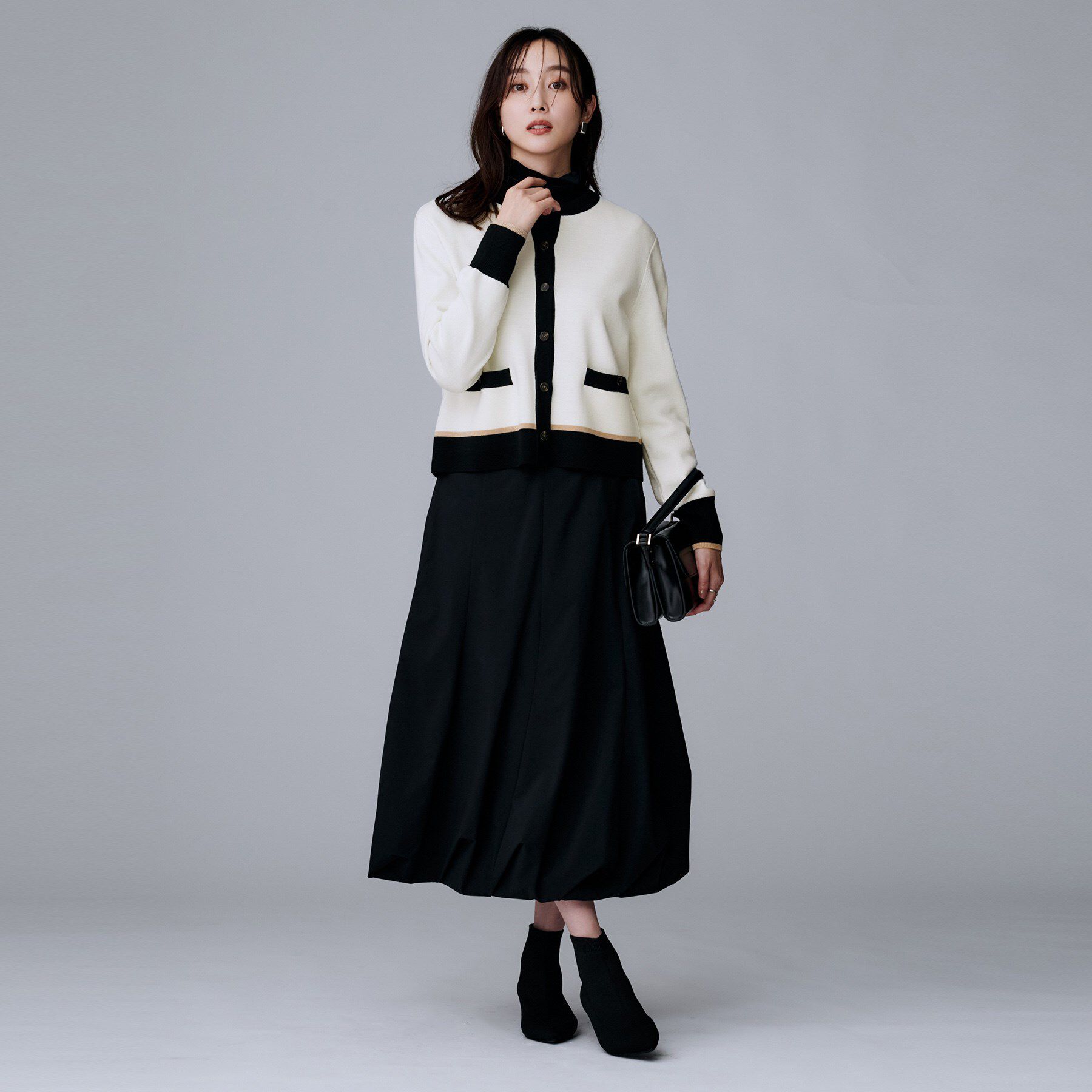 UNTITLED「【アンサンブル可/ジャケット風】ウールミラノリブカーディガン」|カーディガン|