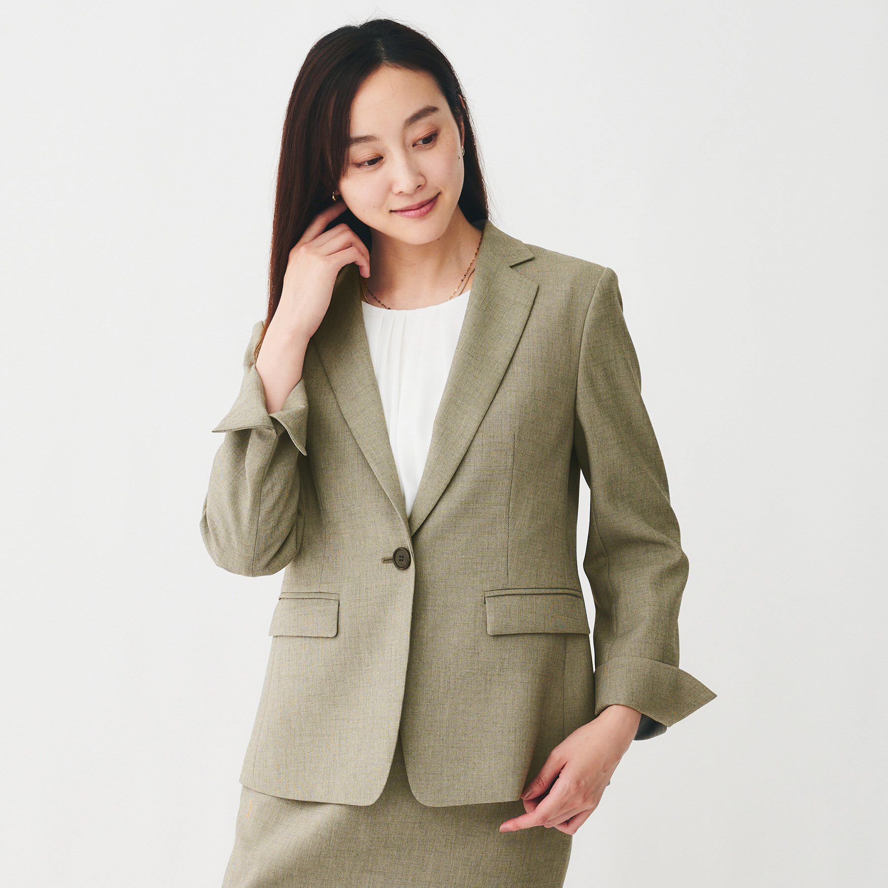 UNTITLED「【洗える/お仕事スーツ】ドライメランジ テーラードジャケット」|テーラードジャケット|ベージュ(652)