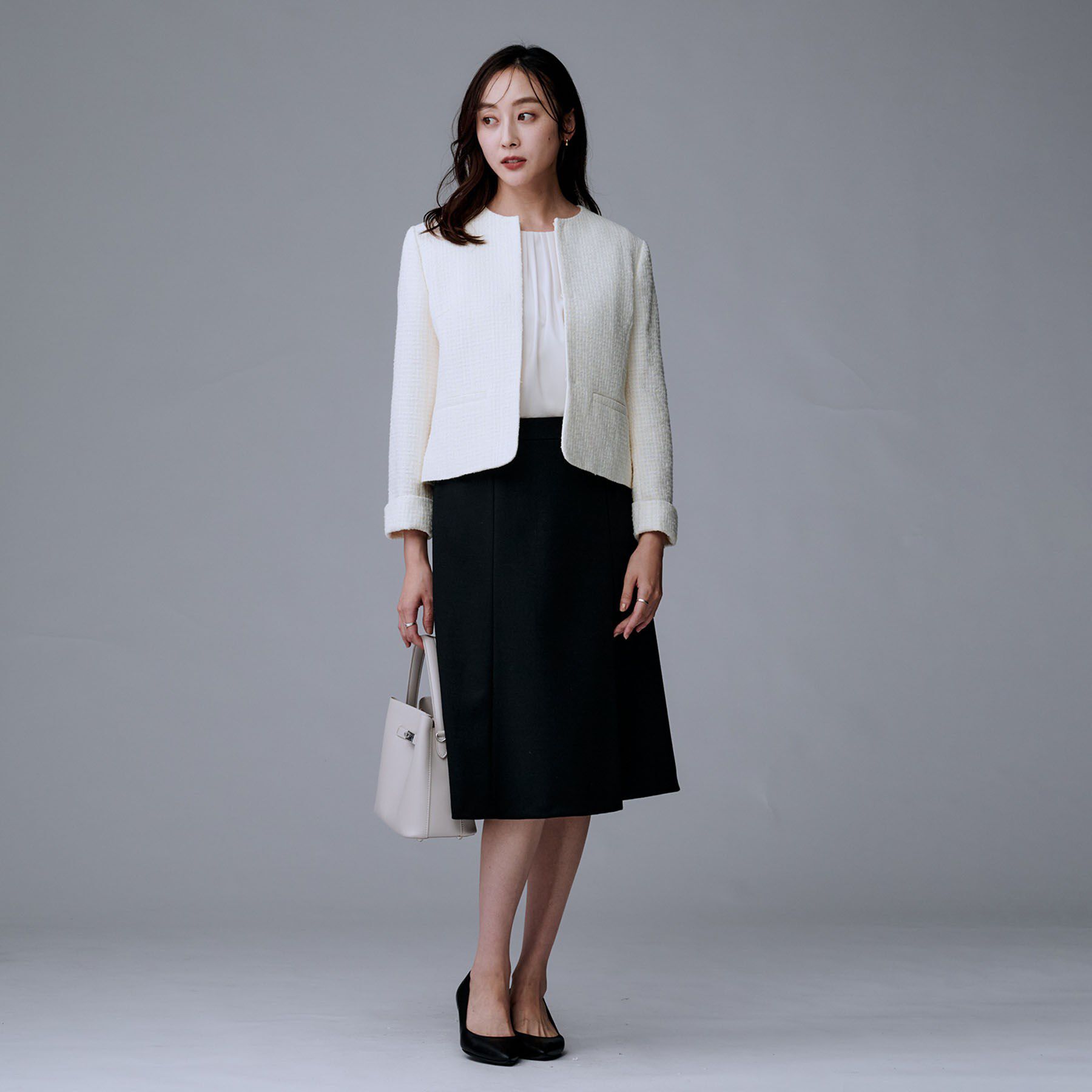 UNTITLED「【セットアップ可/フォーマル】ツイードジャケット」|ノーカラージャケット|