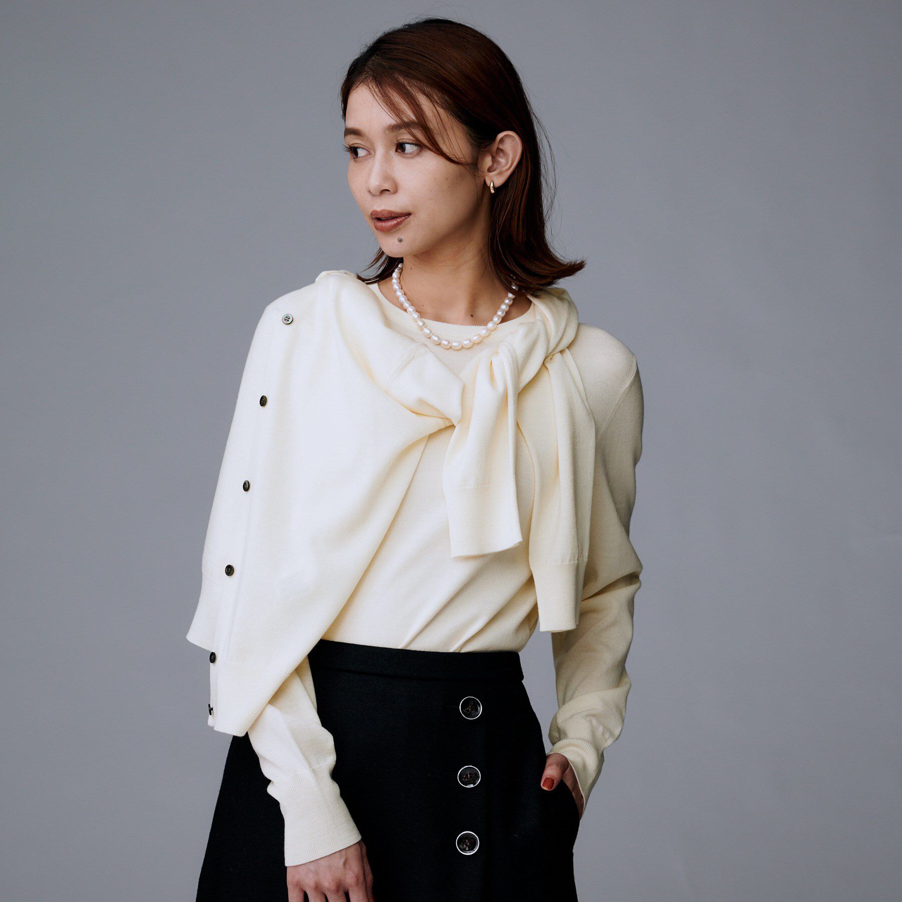 UNTITLED「【アンサンブル可/洗える/ウール100%】クルーネックウールニット」|ニット・セーター|