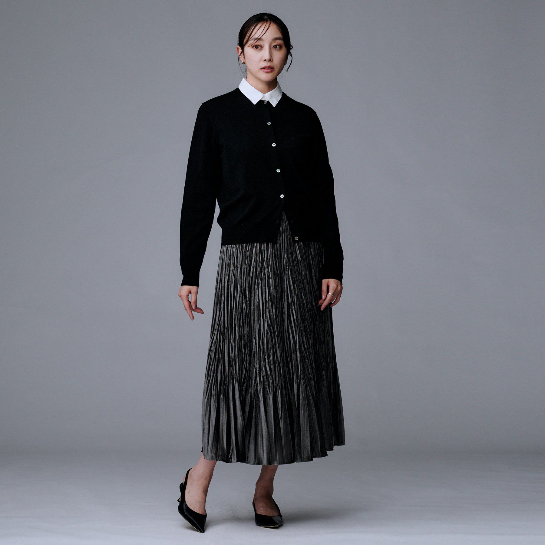 UNTITLED「【洗える/アンサンブル可/ウール100%】ウールクルーカーディガン」|カーディガン|