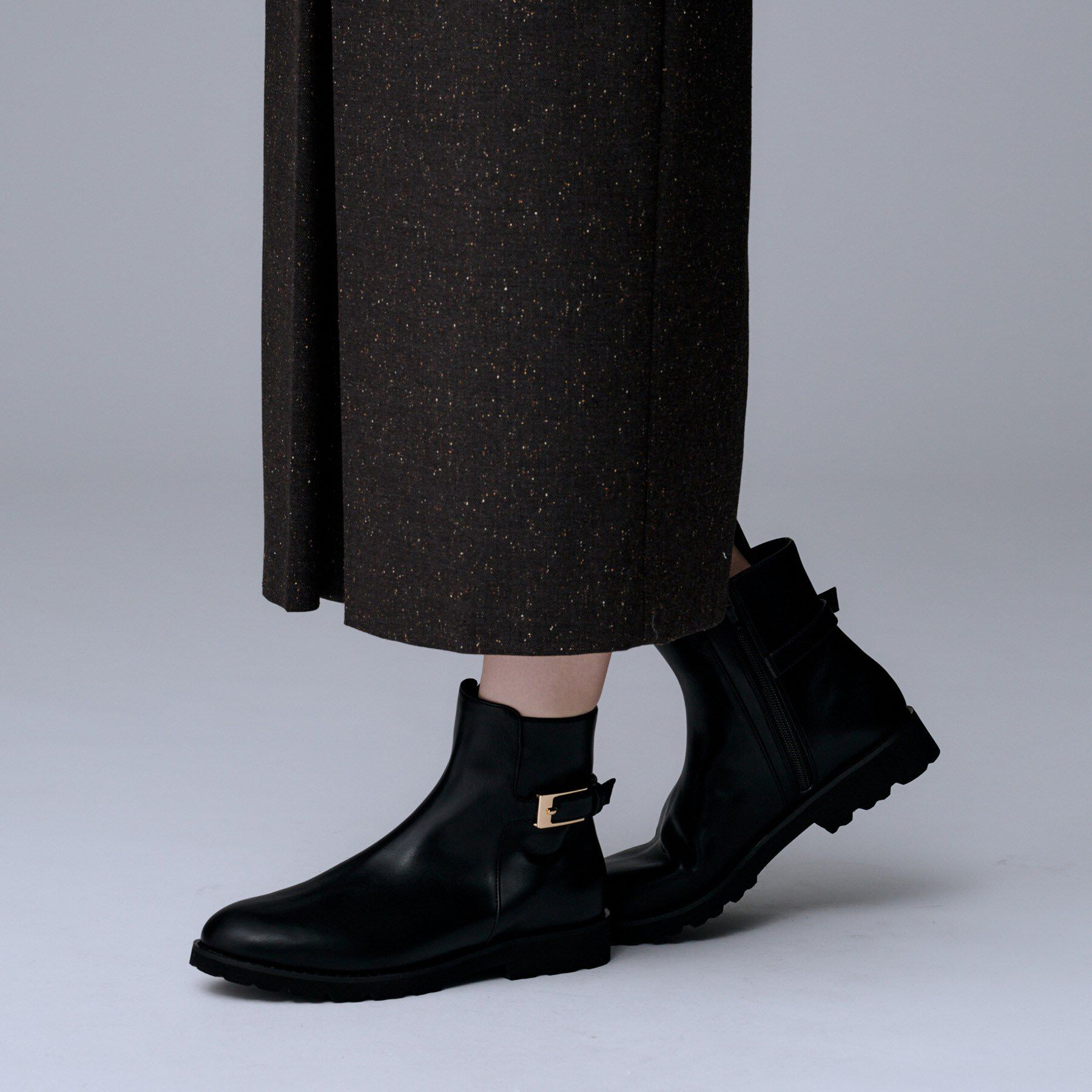 UNTITLED「【軽量】バックルジョッキーブーツ」|ショートブーツ|