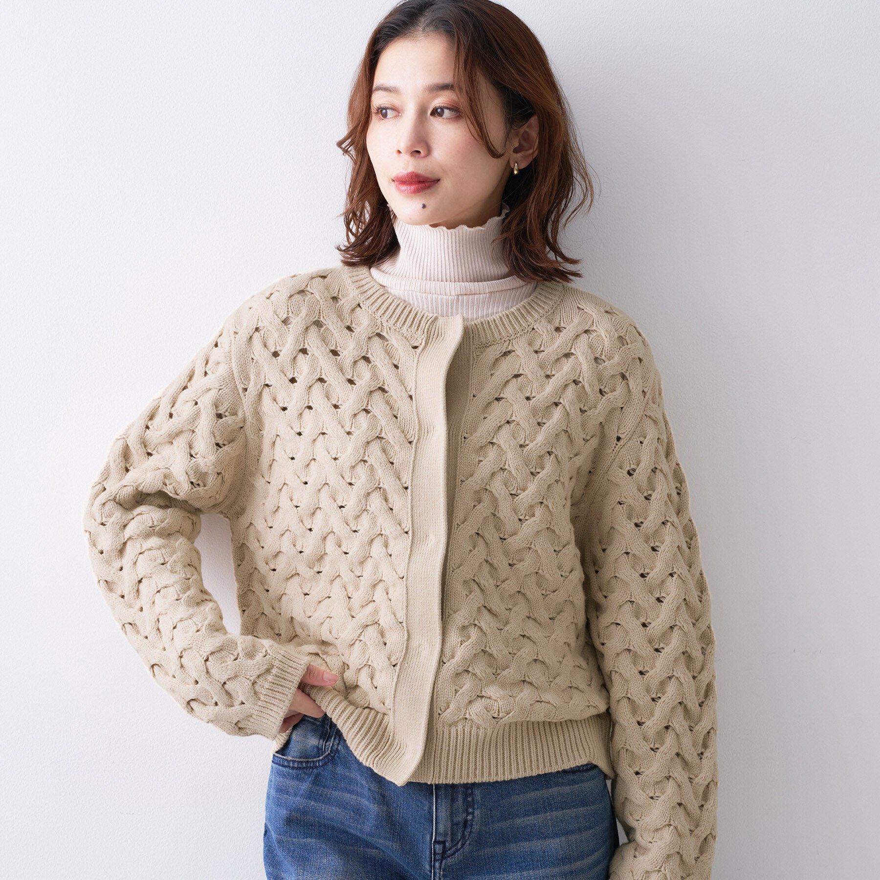 UNTITLED「【Liyoca】3G変形ケーブルカーディガン」|カーディガン|
