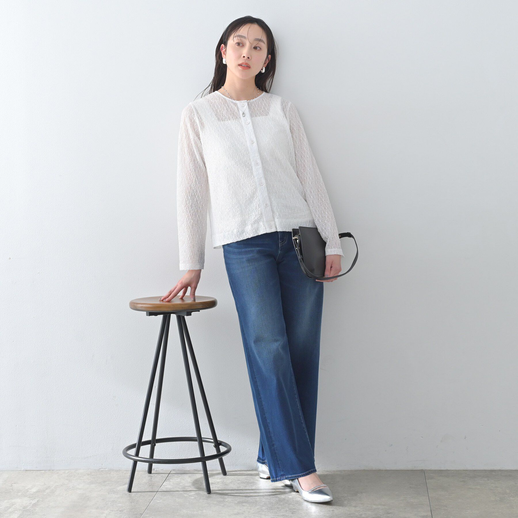 UNTITLED「【古畑星夏さん着用/シアー】ストレッチレースカーディガン」|カーディガン|