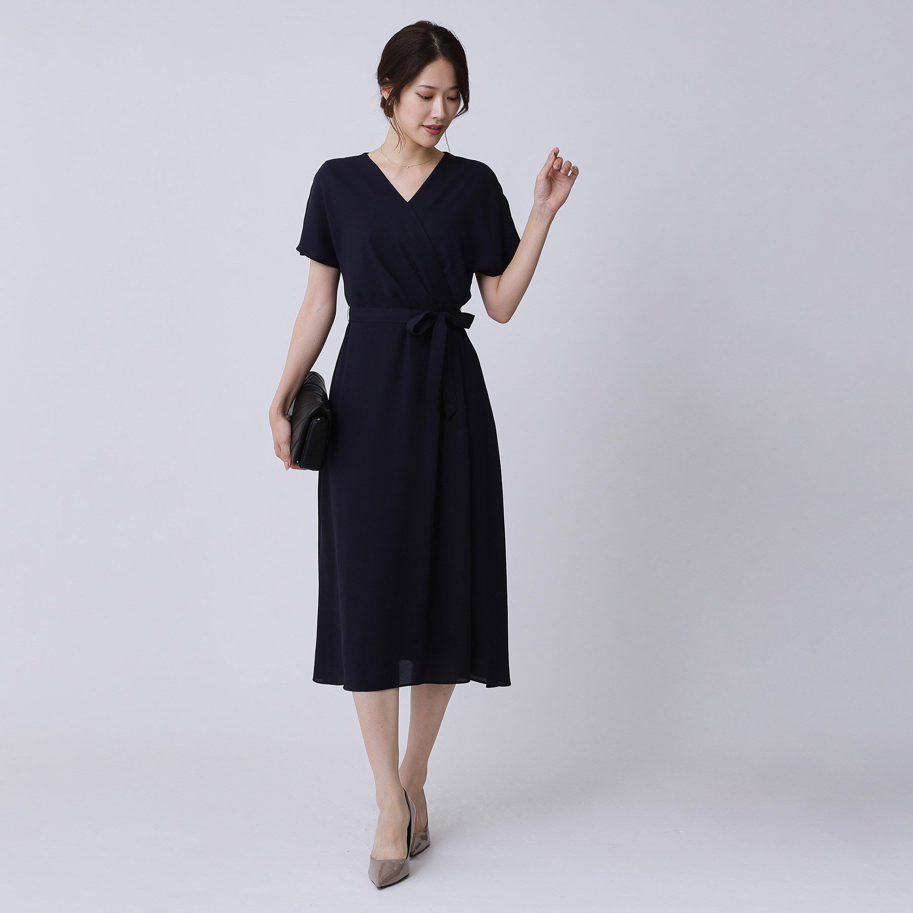 COUP DE CHANCE「【手洗い可／日本製】カシュクール風ワンピース」|ワンピース|