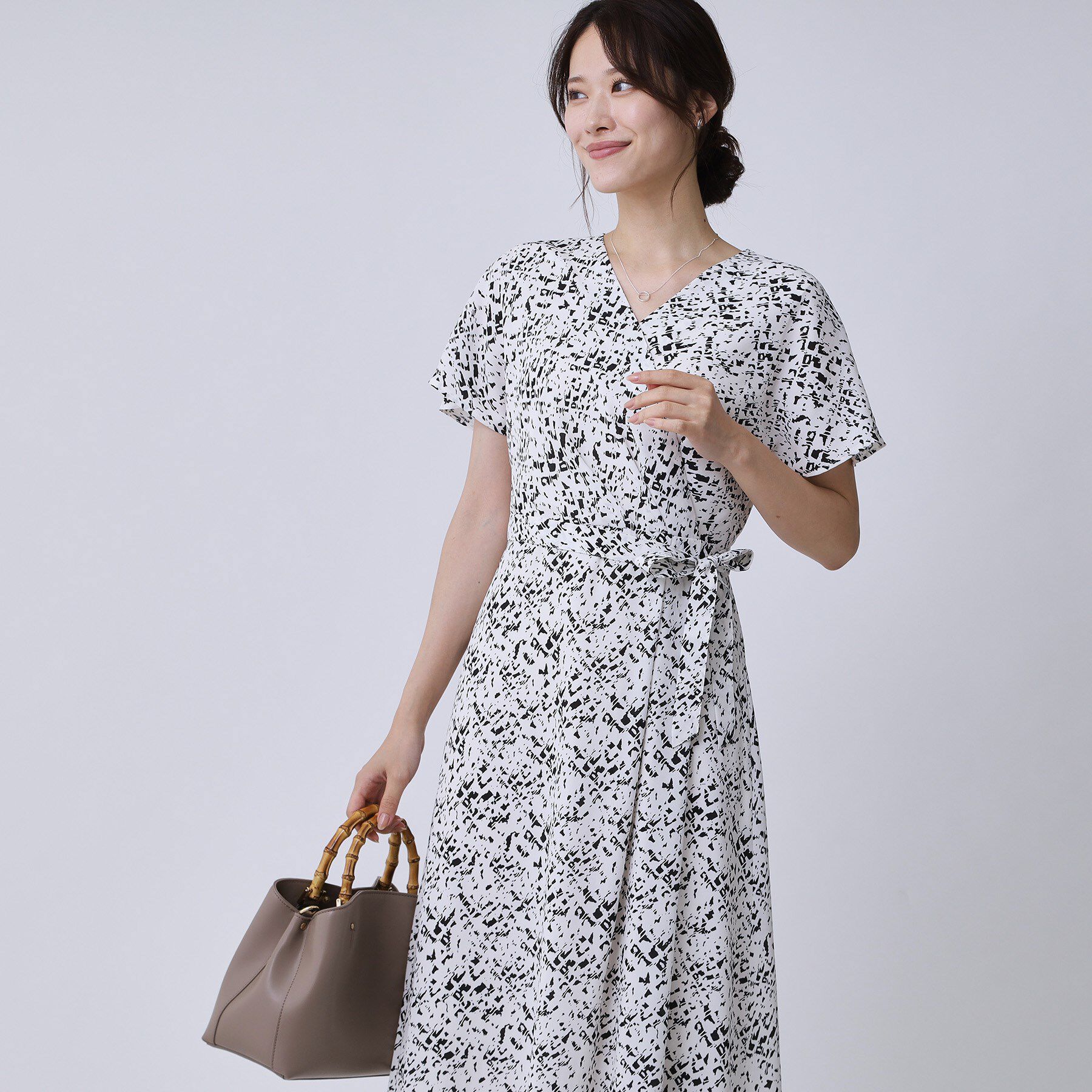 COUP DE CHANCE「【手洗い可／日本製】カシュクール風ワンピース」|ワンピース|