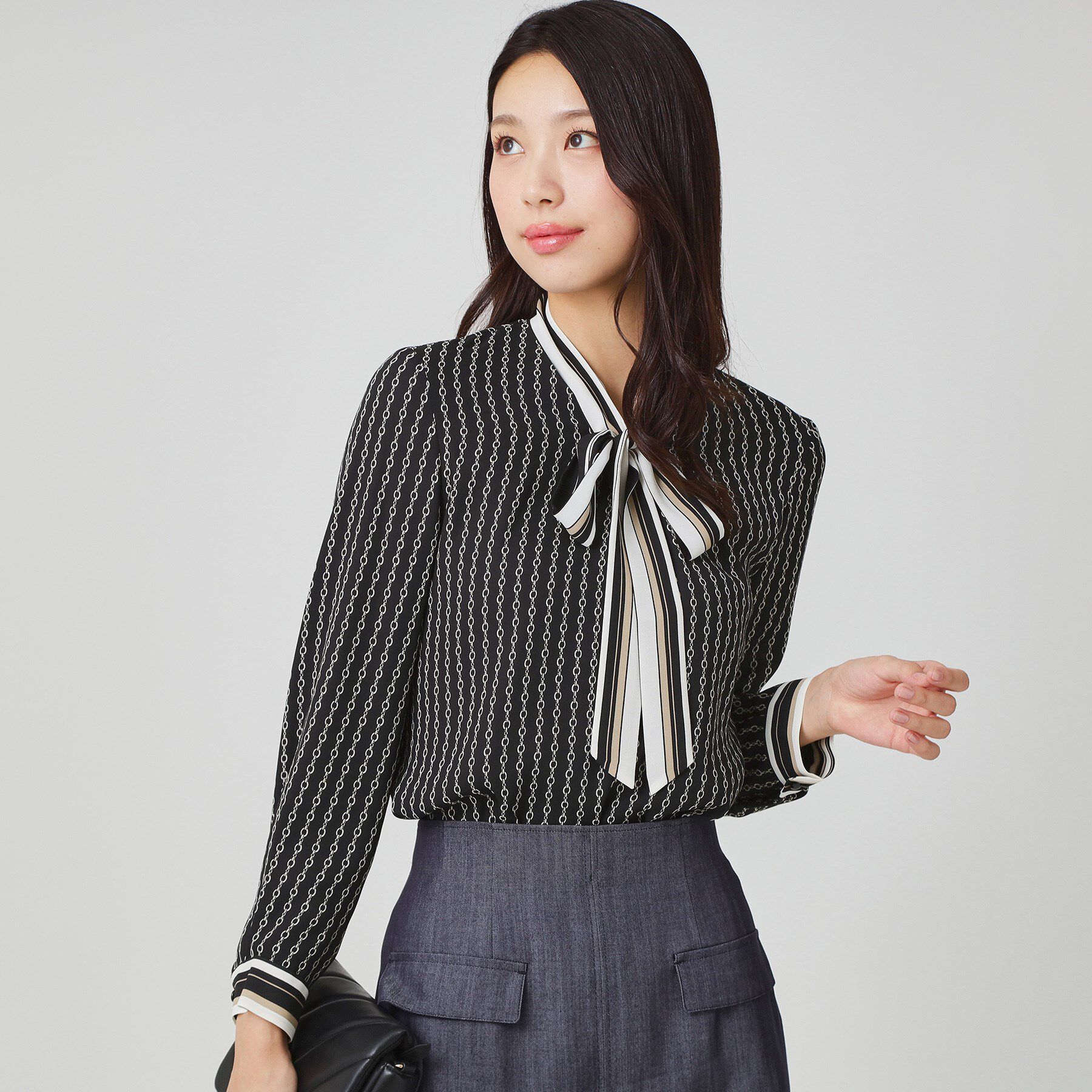 COUP DE CHANCE「【手洗い可／日本製】チェーン柄ブラウス」|シャツ・ブラウス|